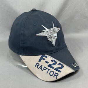 Eagle Crest F 22 Raptor USAF Strapback Hat Fighter Jet Pilot Fly Plane Dad Mens